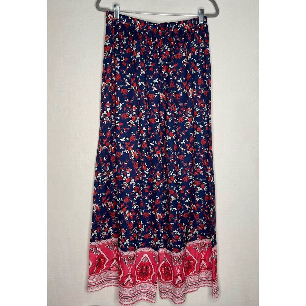 Women’s Ditsy Floral Wide Leg‎ Pants size 2XL Comfy Silky Lounge Palazzo - Picture 5 of 9